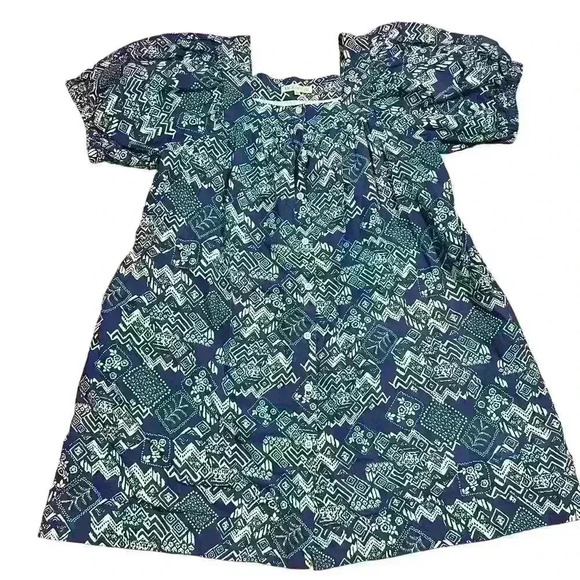 Modafleur Everette Dress Size Medium Puff Sleeves Geometric Floral Mini $160 - Picture 5 of 13